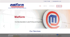 Desktop Screenshot of matform.co.uk